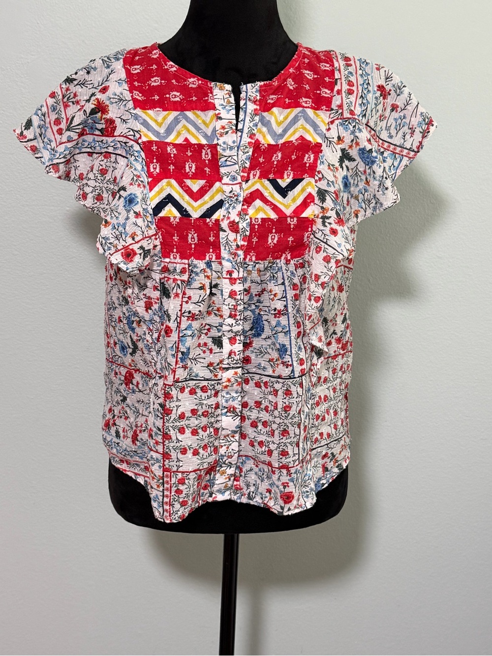 LET ME BE by Anthropologie Bandana Button Down - 2 - Picture 4 of 9